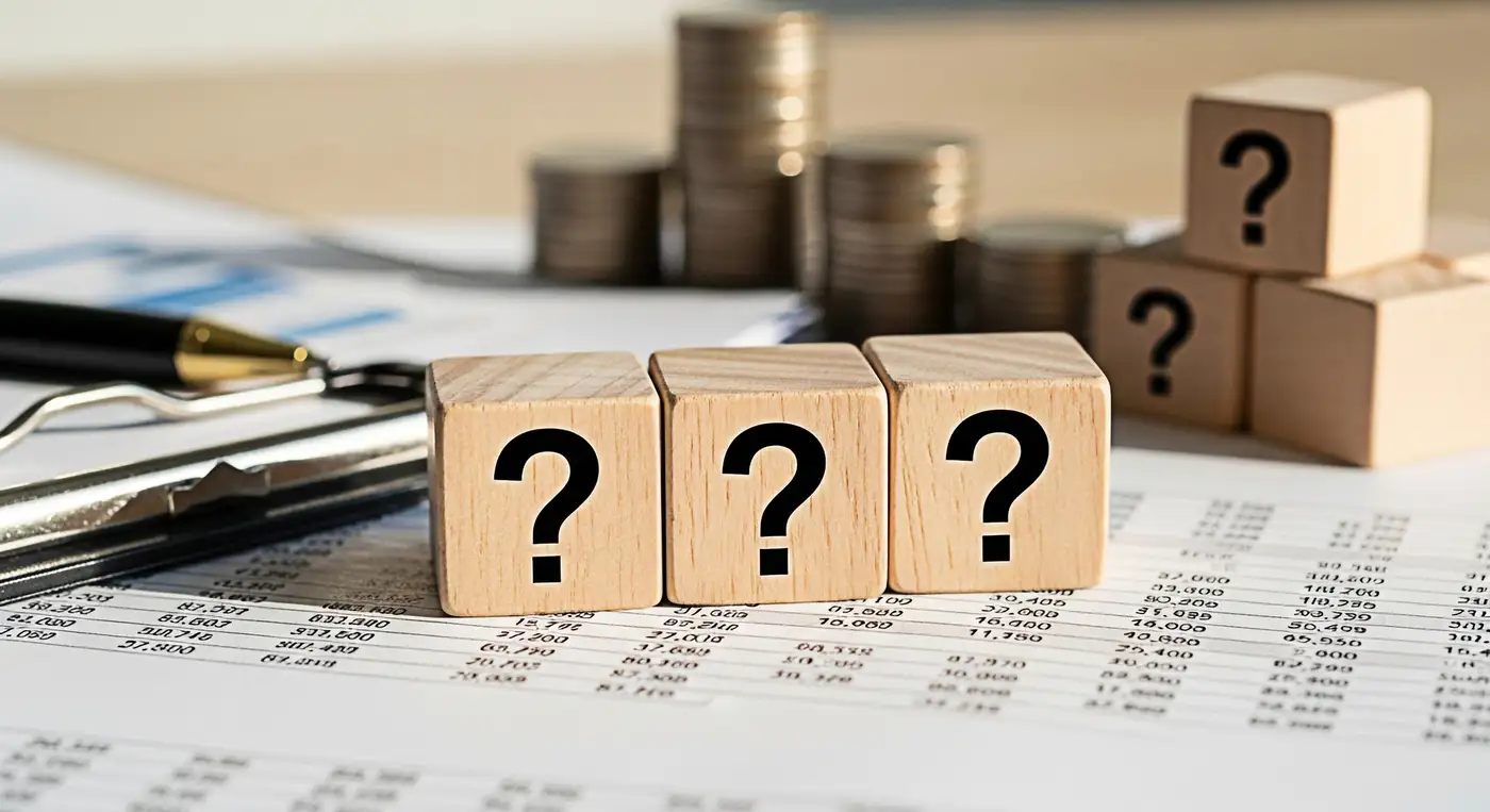 signo de interrogación sobre decisiones financieras como ahorrar o pagar deudas