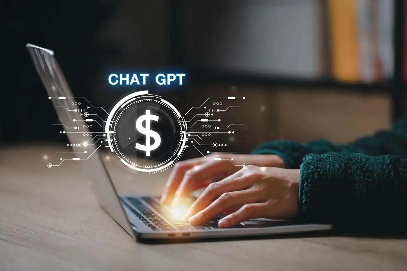 hombre usando Chatgpt pero enfocado en el costo de la suscripción