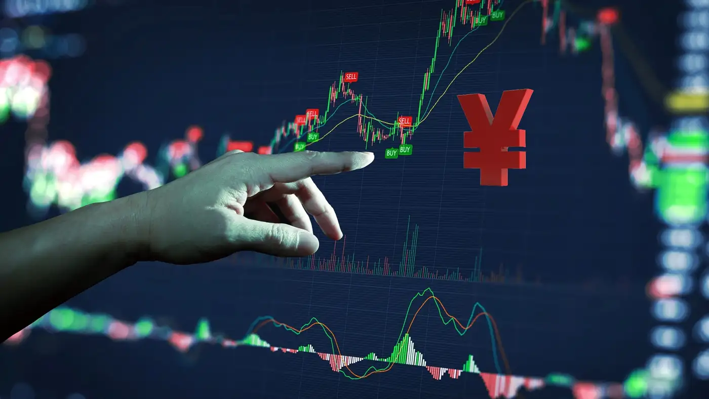 gráfico del precio del yen fluctuando severamente y decisión de intervenir